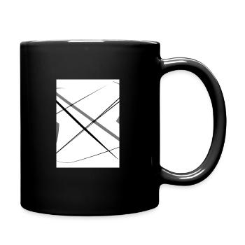 Linien und Punkte - Tasse einfarbig - Schwarz - Rechts