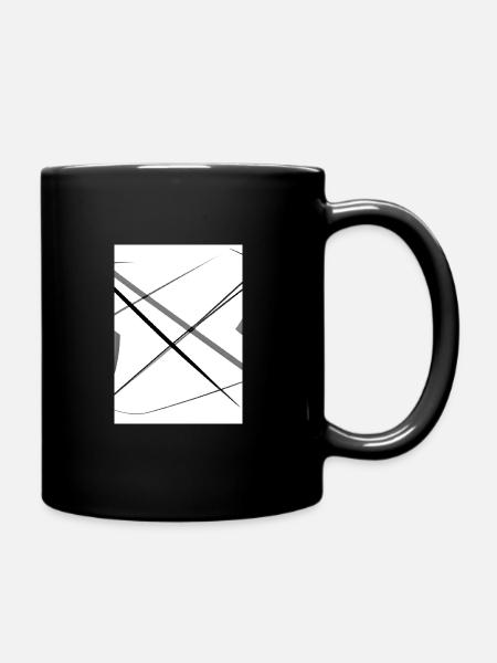 Linien und Punkte - Tasse einfarbig - Schwarz