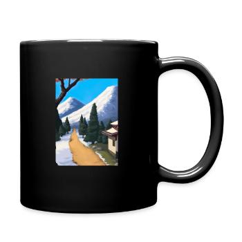 Pfad zu einem Berg - Tasse einfarbig - Schwarz - Rechts