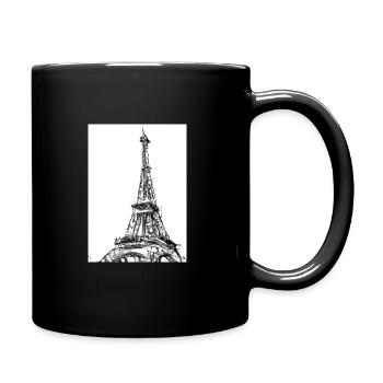 Eiffelturm-Gemälde - Tasse einfarbig - Schwarz - Rechts