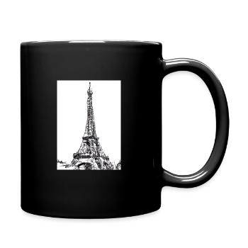 Eiffelturm-Gemälde - Tasse einfarbig - Schwarz - Rechts