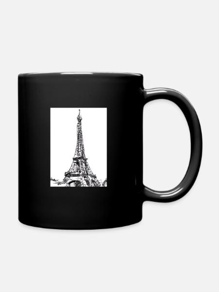 Eiffelturm-Gemälde - Tasse einfarbig - Schwarz