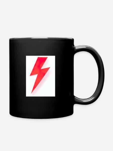 Rote Blitze - Tasse einfarbig - Schwarz