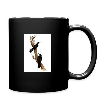Vögel auf einem Zweig - Tasse einfarbig - Schwarz - Rechts