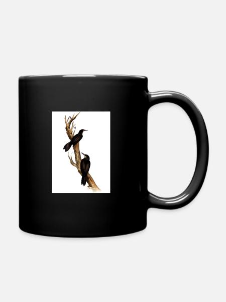 Vögel auf einem Zweig - Tasse einfarbig - Schwarz