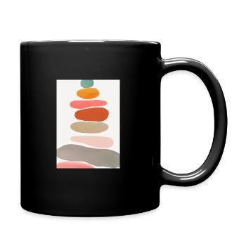 Ausgleichende Steine - Tasse einfarbig - Schwarz - Rechts