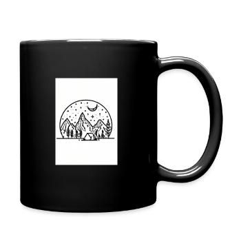 Nacht Camping Malerei - Tasse einfarbig - Schwarz - Rechts