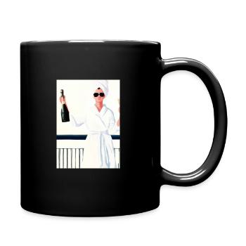 Frauen Weinbad - Tasse einfarbig - Schwarz - Rechts