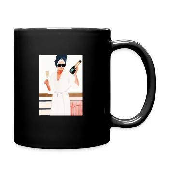 Frauen Weinbad - Tasse einfarbig - Schwarz - Rechts
