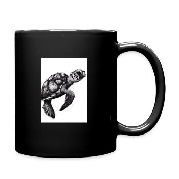 Tintenschildkröte - Tasse einfarbig - Schwarz - Rechts