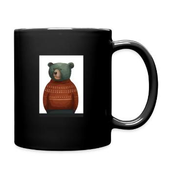 Bär im Winter Pullover - Tasse einfarbig - Schwarz - Rechts