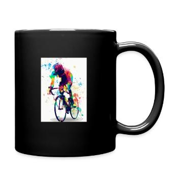 Rennrad Radfahrer Regenbogen - Tasse einfarbig - Schwarz - Rechts