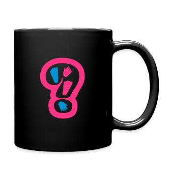 fille garcon interrogation pied main - Mug uni - noir - Droite