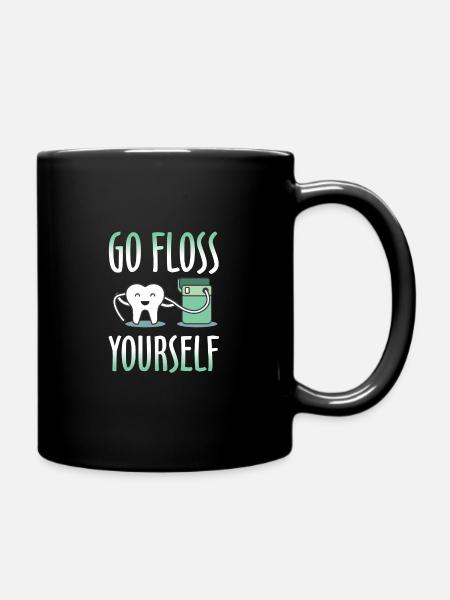 GO FLOSS SELBST - Tasse einfarbig - Schwarz