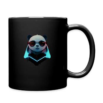 Cyber Panda - Tasse einfarbig - Schwarz - Rechts