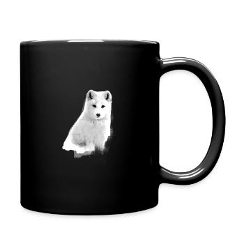 polarfuchs, fuchs,weiss,aquarell ,malerei - Tasse einfarbig - Schwarz - Rechts