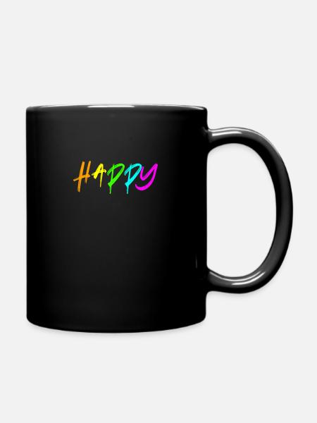 Happy - Tasse einfarbig - Schwarz