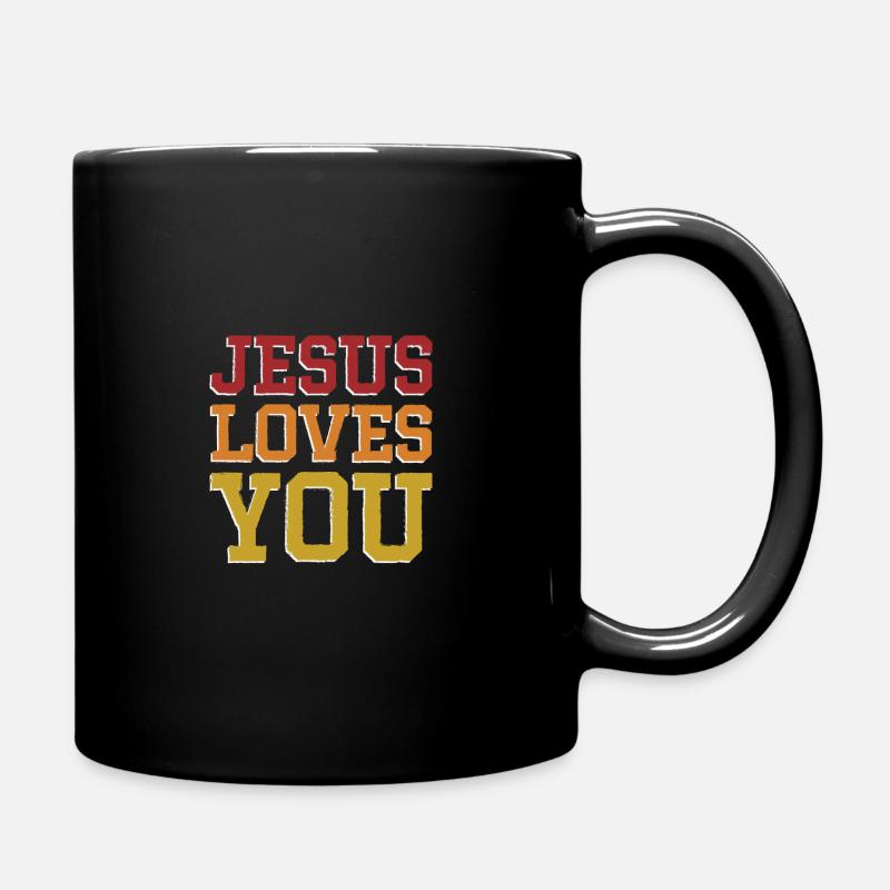 Jesus Loves You - Tasse einfarbig - Schwarz