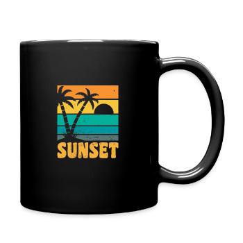 Sunset Retro Style - Tasse einfarbig - Schwarz - Rechts