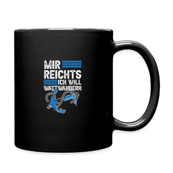 Wattwandern mir reichts - Tasse einfarbig - Schwarz - Rechts