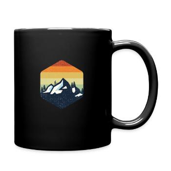 Vintage Mountain Retro - Full Colour Mug - black - Right