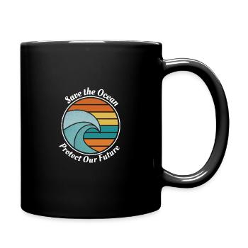 Save the Ocean - Tasse einfarbig - Schwarz - Rechts