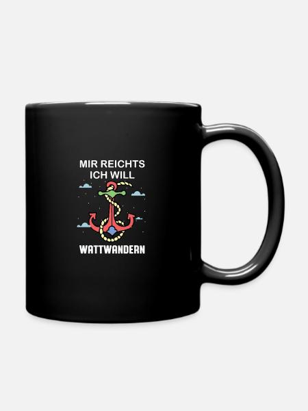 Wattwandern mir reichts - Tasse einfarbig - Schwarz