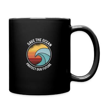 Save the Ocean - Tasse einfarbig - Schwarz - Rechts