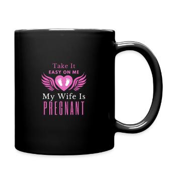 Allez-y doucement ma femme est enceinte - Mug uni - noir - Droite