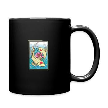 Koi Karpfen Japanischer Koifisch - Tasse einfarbig - Schwarz - Rechts