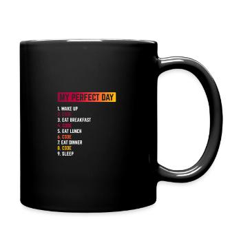 My Perfect Day Wake Up Code Software Developer Pro - Tasse einfarbig - Schwarz - Rechts