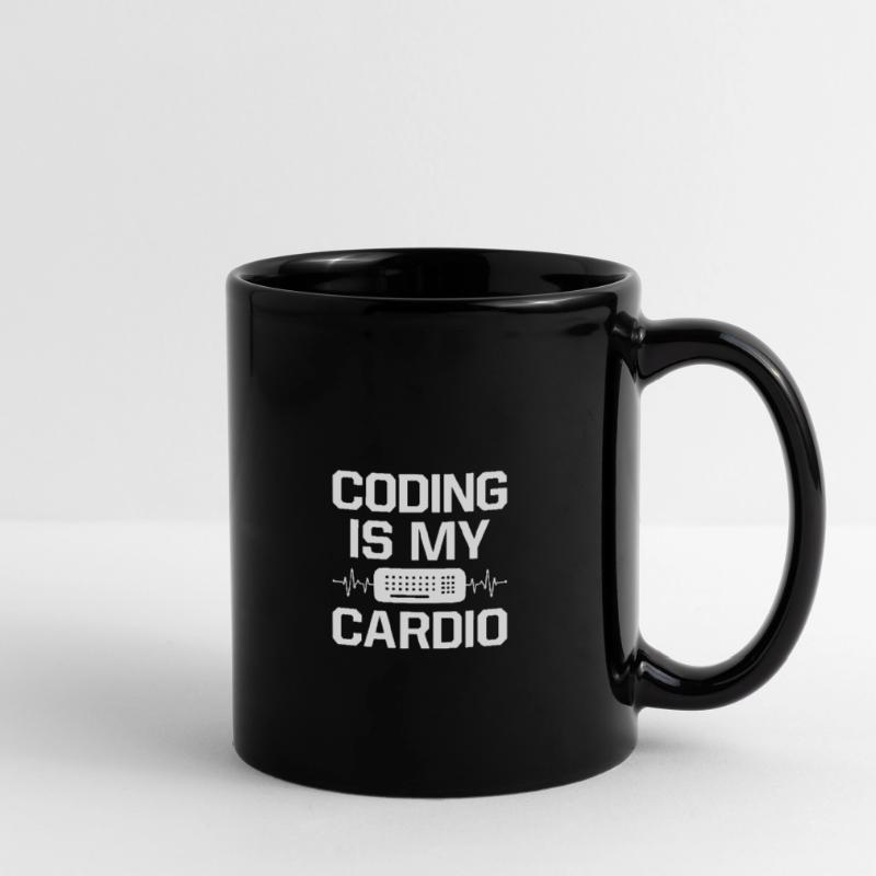 Coding Is My Cardio Programming Coder Computer Gee Tasse einfarbig