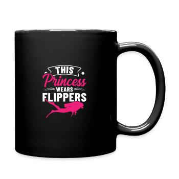 This Princess Wear Flippers Diver Scuba Diver Divi - Tasse einfarbig - Schwarz - Rechts