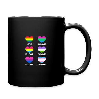Love Is Love Transgender Diversity Rainbow Gay Lov - Tasse einfarbig - Schwarz - Rechts