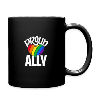Proud Ally Rainbow Lgbtq Gay Diversity Transgender - Tasse einfarbig - Schwarz - Rechts