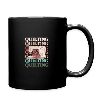 Retro Graphic Knitting Wool Quilting Stitching Sew - Tasse einfarbig - Schwarz - Rechts