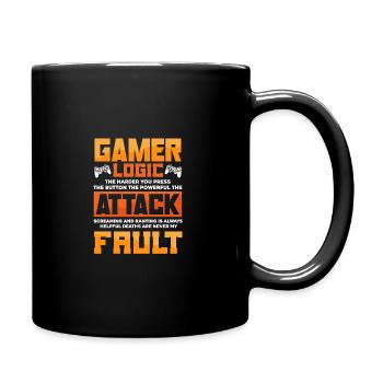 Gamer Logic The Harder You Press The Button Video - Tasse einfarbig - Schwarz - Rechts