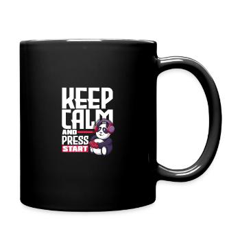 Keep Calm And Press Start Video Game Player Gaming - Tasse einfarbig - Schwarz - Rechts