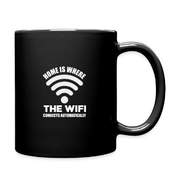 Home Is Where The Wifi Connects Automatically Vide - Tasse einfarbig - Schwarz - Rechts