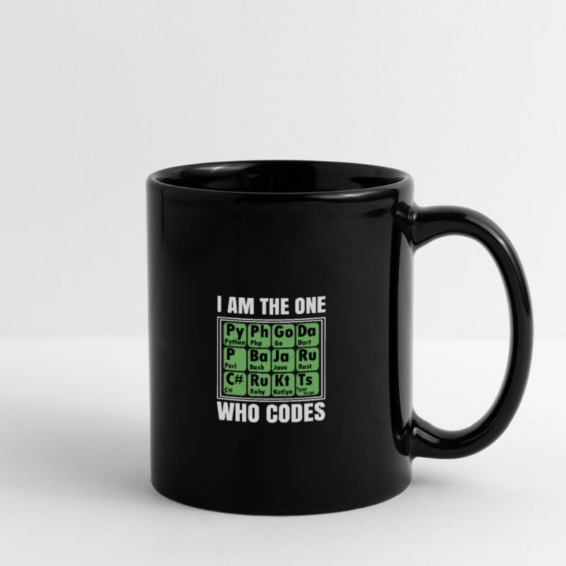 I Am The One Who Codes Programming Programmer Nerd Tasse einfarbig