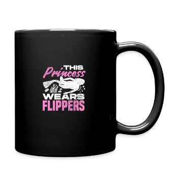 This Prince Wears Flippers Diver Scuba Diver Divin - Tasse einfarbig - Schwarz - Rechts