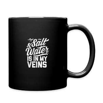 Salt Water Is In My Veins Scuba Diver Diving Snork - Tasse einfarbig - Schwarz - Rechts