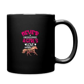 Never Underestimate A Girl's Love For Her Horse Eq - Tasse einfarbig - Schwarz - Rechts