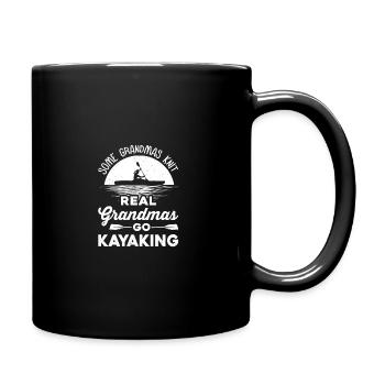 Some Grandmas Knit Real Grandmas Go Kayaking Rower - Tasse einfarbig - Schwarz - Rechts