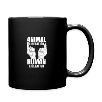 Animal Liberation Human Liberation Animal Lover Zo - Tasse einfarbig - Schwarz - Rechts