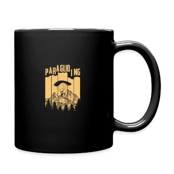 Retro Graphic Paragliding Paraglider Parachute Sky - Tasse einfarbig - Schwarz - Rechts