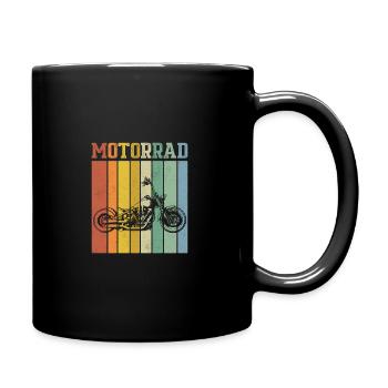 Retro Grafik Motorradfahrer Motorrad Fahren Biker - Tasse einfarbig - Schwarz - Rechts