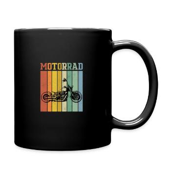 Retro Grafik Motorradfahrer Motorrad Fahren Biker - Tasse einfarbig - Schwarz - Rechts