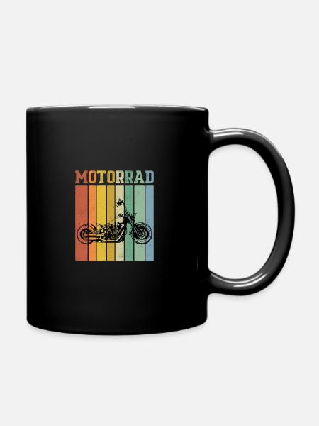 Retro Grafik Motorradfahrer Motorrad Fahren Biker - Tasse einfarbig - Schwarz