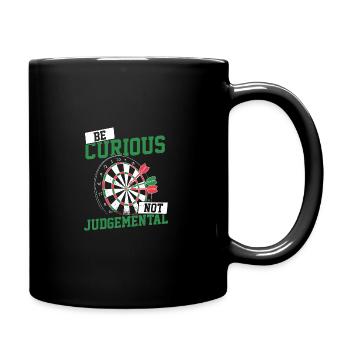 Be Curious No Judgemental Dart Player Darts Bullse - Full Colour Mug - black - Right